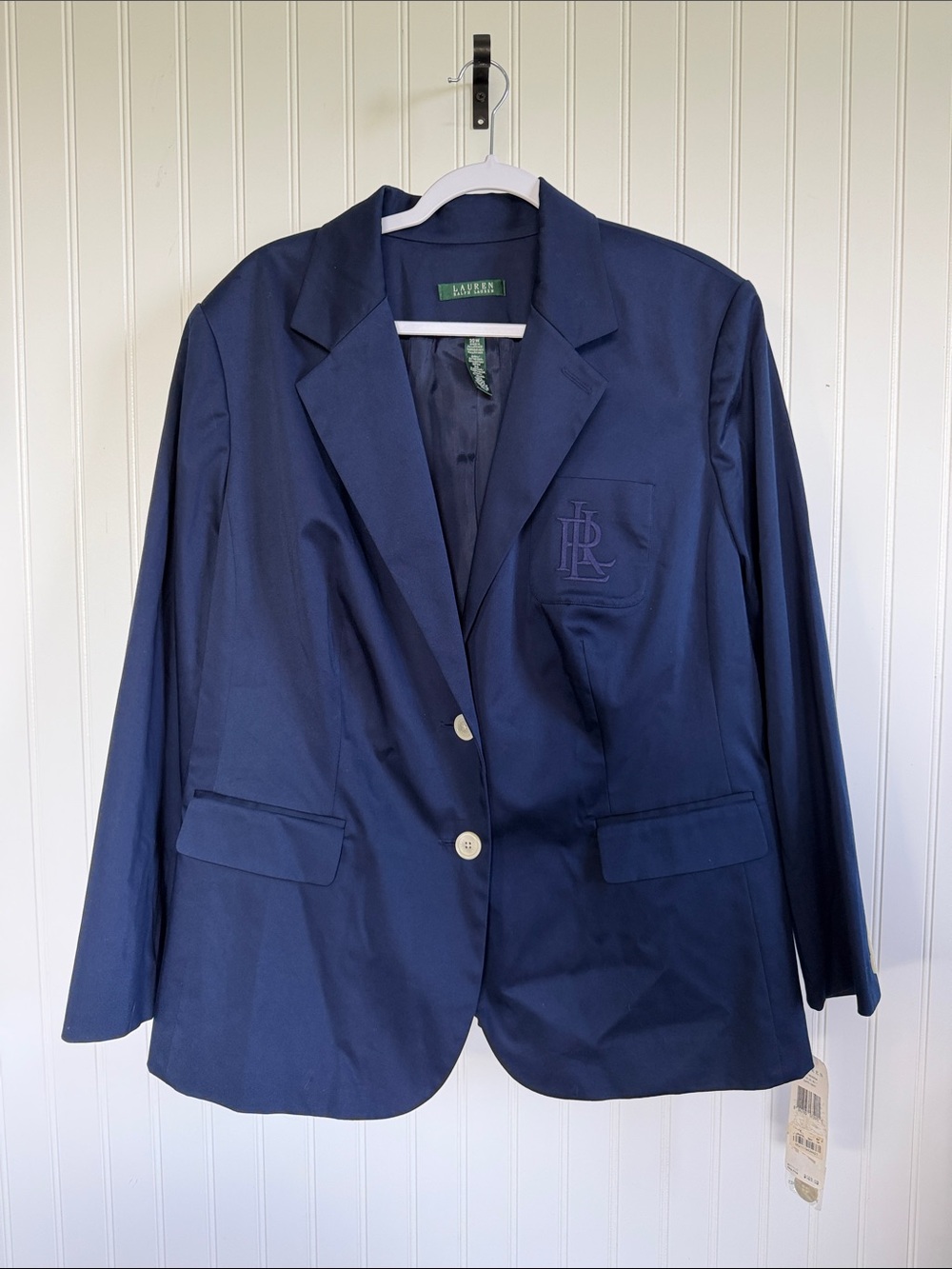Lauren Ralph Lauren Navy Single-Breasted Blazer Jacket NEW 20W Preppy Office